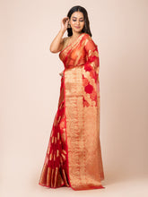 KAVVYA SOFT & LIGHT WEIGHT RED ORGANZA SILK